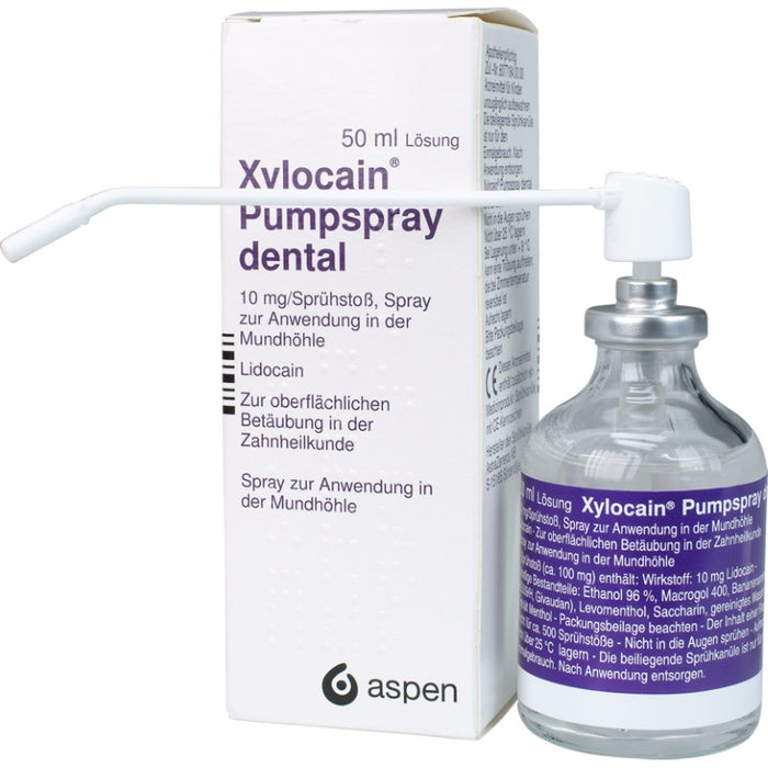 Xylocain Pumpspray dental zur oberflächlichen Betäubung in der Zahnheilkunde, 50 ml Lösung
