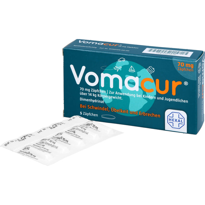 Vomacur 70 mg Zäpfchen, 5 St. Zäpfchen