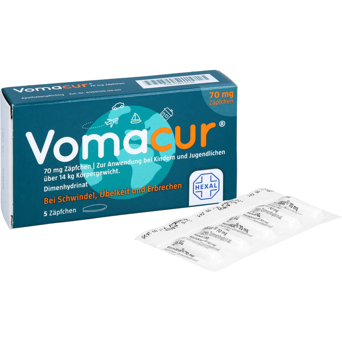 Vomacur 70 mg Zäpfchen, 5 St. Zäpfchen