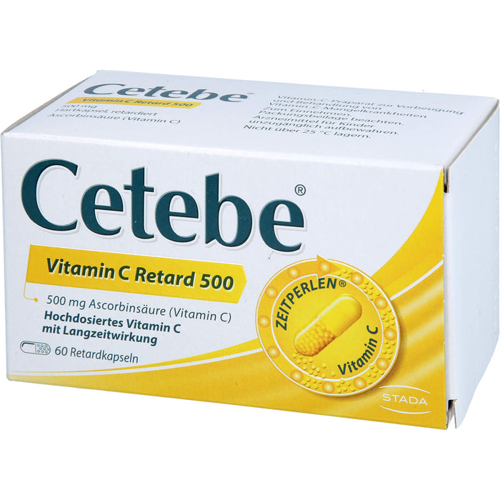 Cetebe Vitamin C Retard 500 Hartkapseln, 60 St. Kapseln