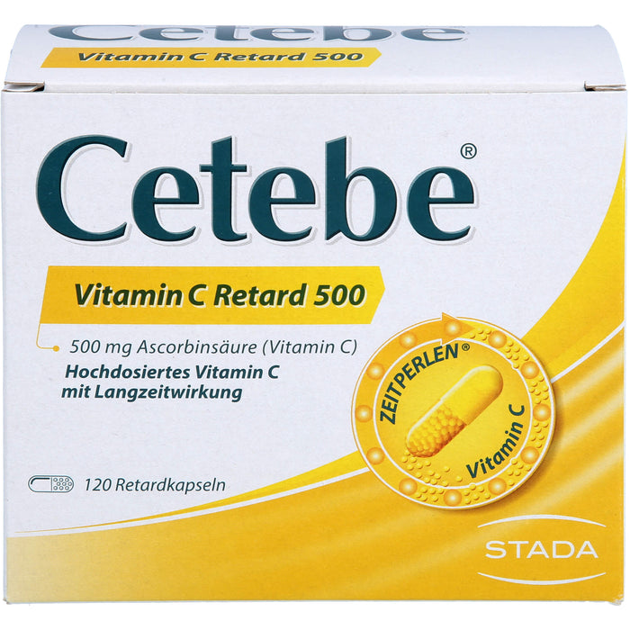 Cetebe Vitamin C Retard 500 Hartkapseln, 120 St. Kapseln