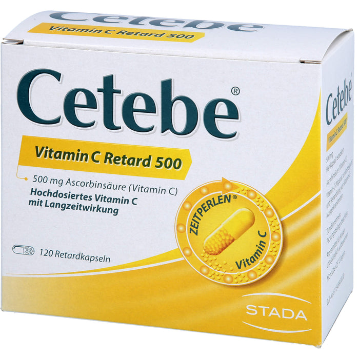 Cetebe Vitamin C Retard 500 Hartkapseln, 120 St. Kapseln
