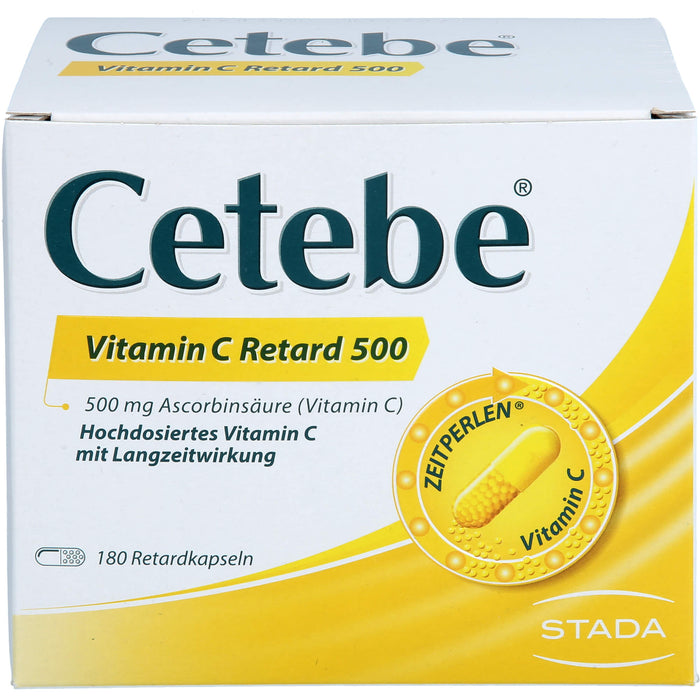 Cetebe Vitamin C Retard 500 Hartkapseln, 180 St. Kapseln