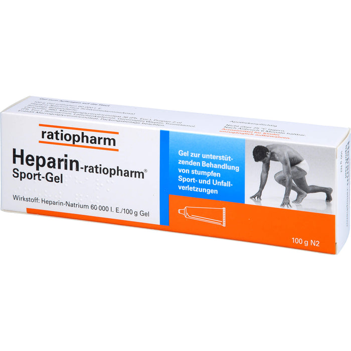 Heparin-ratiopharm Sport-Gel zur unterstützenden Behandlung von stumpfen Sport- und Unfallverletzungen, 100 g Gel