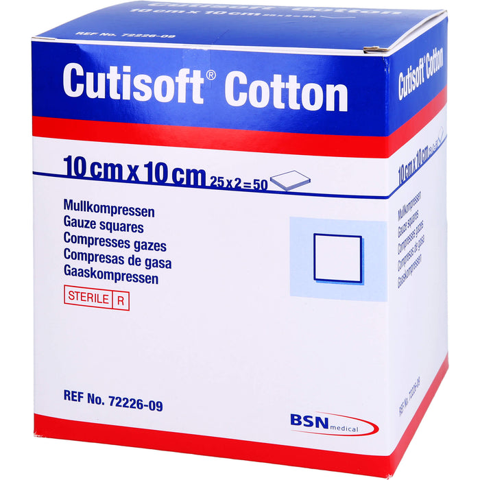 Cutisoft Cotton Kompressen steril 12-fach 10x10cm, 25X2 St KOM