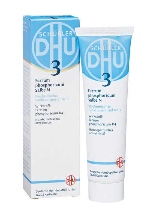 DHU Schüßler-Salz Nr. 3 Ferrum phosphoricum D4 – Das Mineralsalz des Immunsystems – das Original, 50 g Salbe