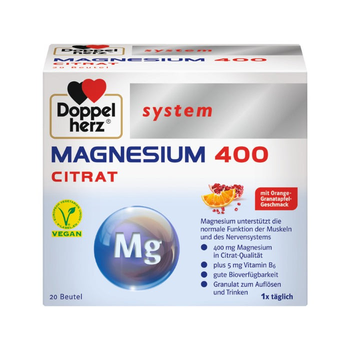 Doppelherz system Magnesium 400 Citrat, 20 St. Beutel