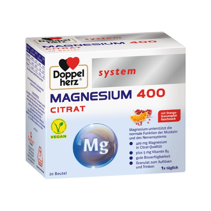 Doppelherz system Magnesium 400 Citrat, 20 St. Beutel