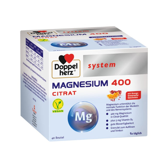 Doppelherz system Magnesium 400 Citrat trinkfertiges Granulat, 40 St. Beutel