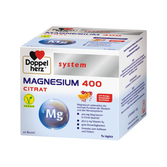 Doppelherz system Magnesium 400 Citrat trinkfertiges Granulat, 40 St. Beutel