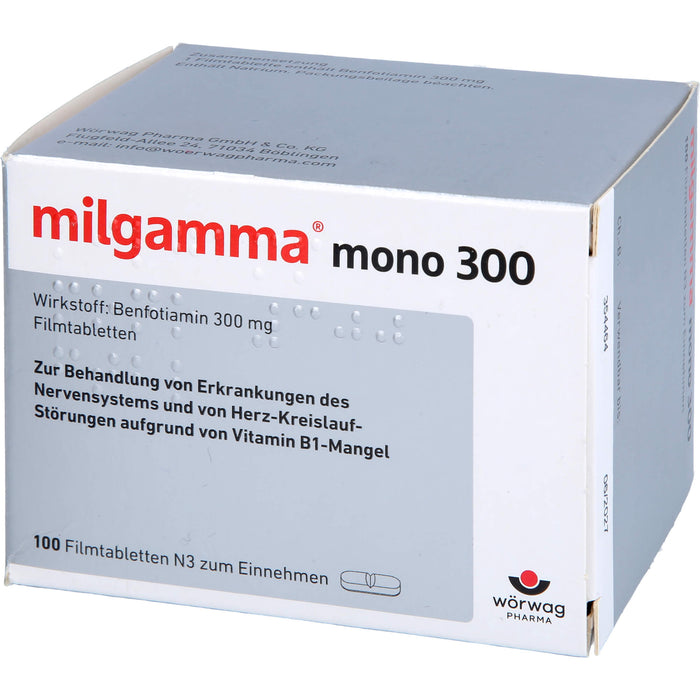 milgamma mono 300 Filmtabletten bei Erkrankungen des Nervensystems und von Herz-Kreislauf-Störungen, 100 St. Tabletten