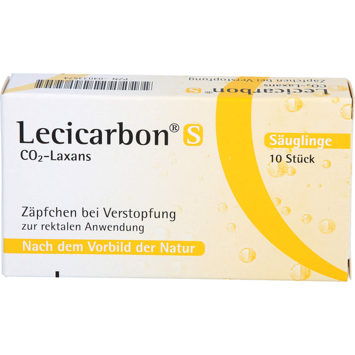 Lecicarbon S Co2-Laxans für Säuglinge bei Verstopfung, 10 St. Zäpfchen