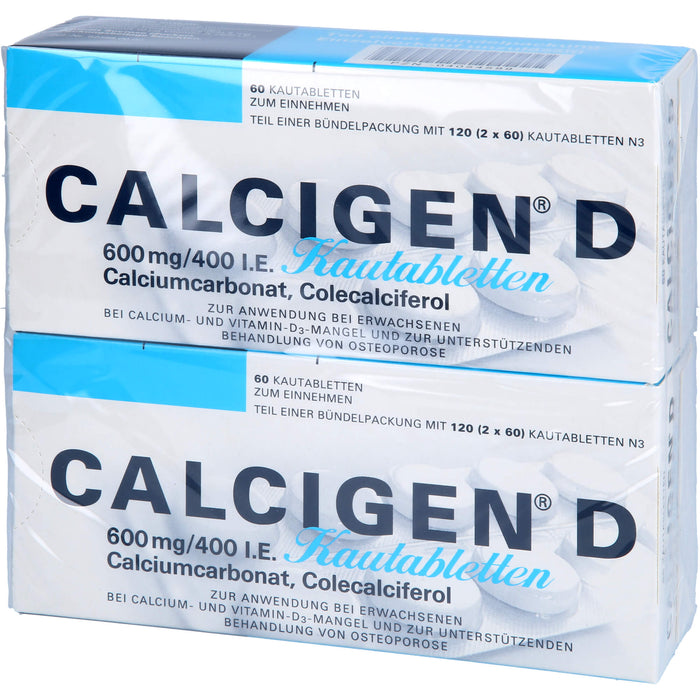 CALCIGEN D 600 mg/400 I.E. Kautabletten, 120 St KTA