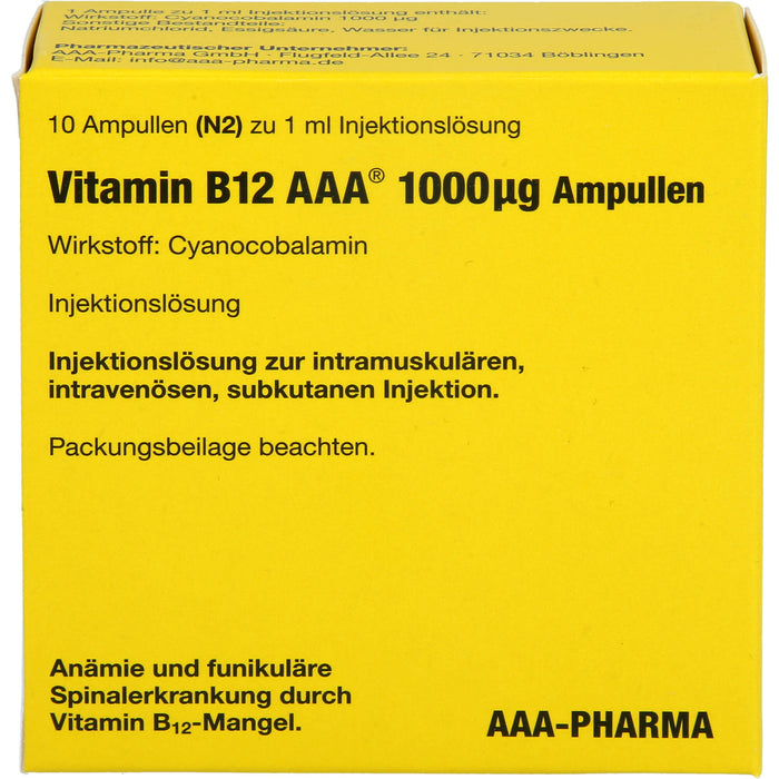 Vitamin B12 AAA 1000 µg Ampullen, 10 St. Ampullen