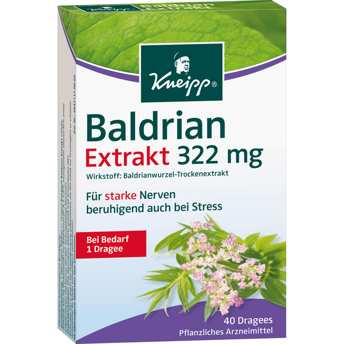 Kneipp Baldrian Extrakt 322 mg für starke Nerven, 40 St. Tabletten