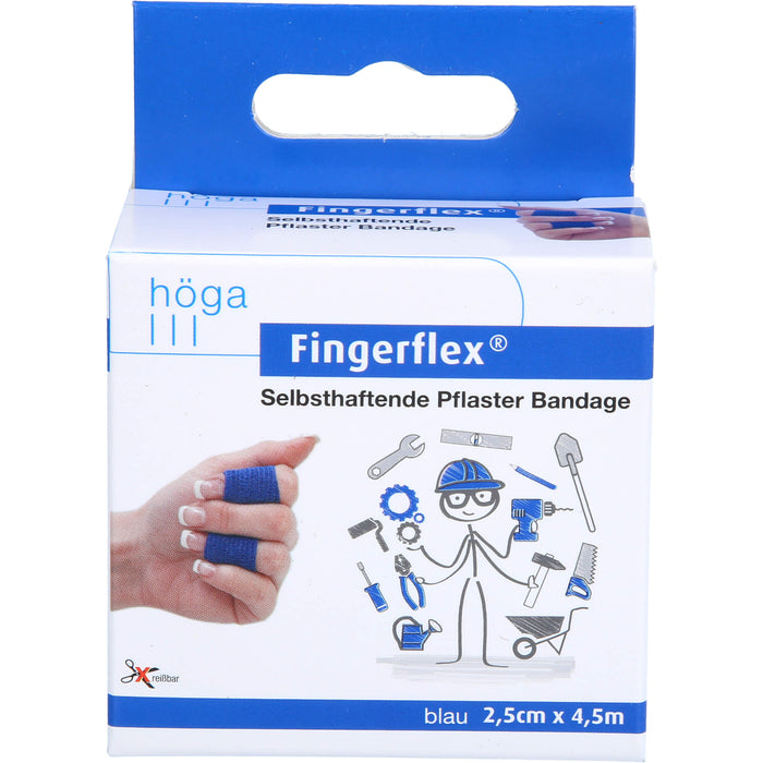 Fingerflex 2,5 cm x 4,5 m blau, 1 St. Pflaster