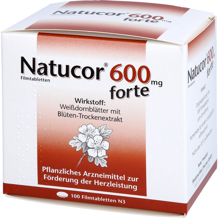 Natucor 600 mg forte Filmtabletten zur Förderung der Herzleistung, 100 St. Tabletten