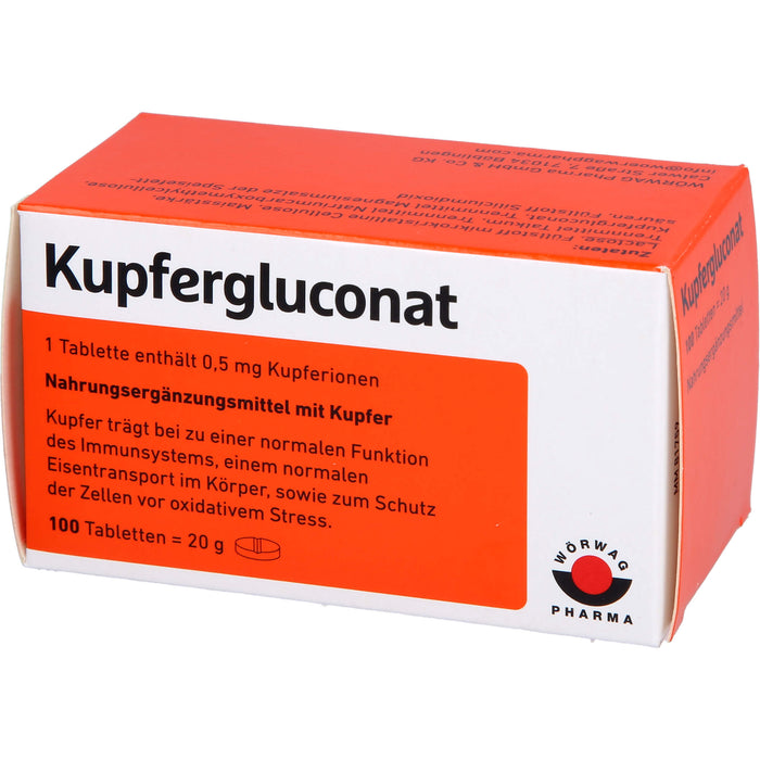 WÖRWAG Pharma Kupfergluconat Tabletten, 100 St. Tabletten