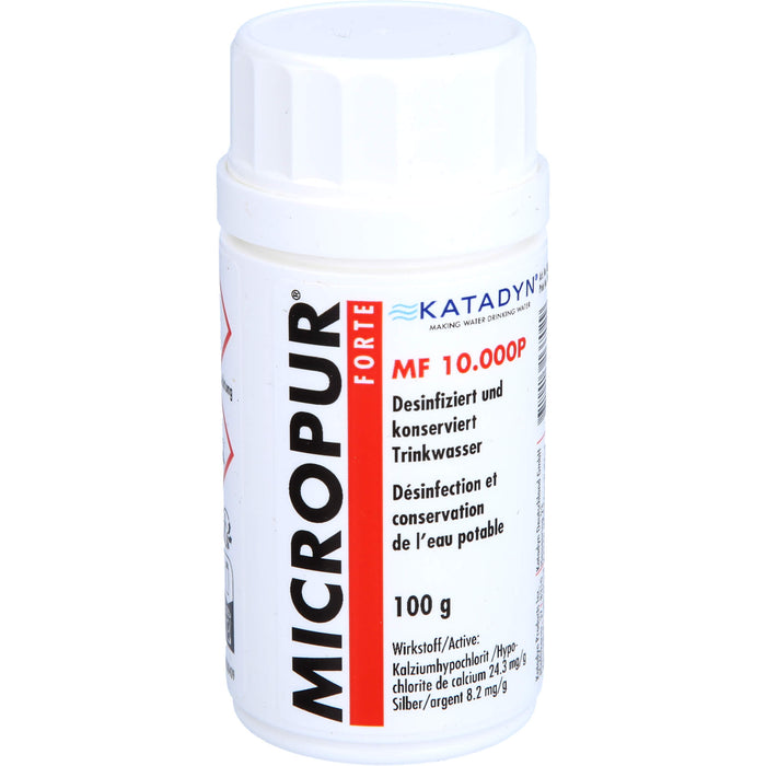 MICROPUR Forte MF 10.000P desinfiziert und konserviert Trinkwasser, 100 g Pulver