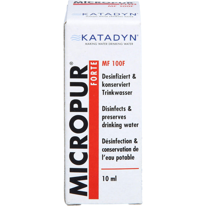 MICROPUR forte MF 100F Lösung desinfiziert und konserviert Trinkwasser, 10 ml Lösung