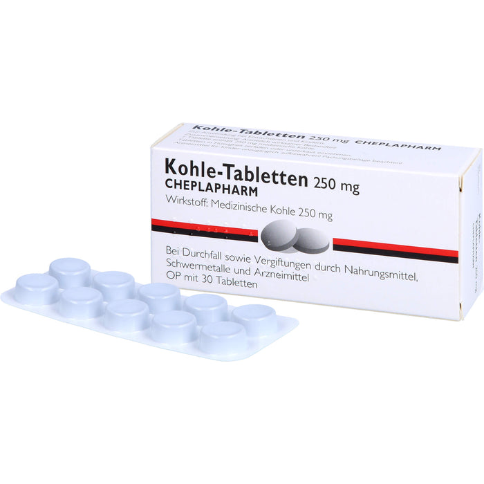Kohle-Tabletten 250 mg bei Durchfall, 30 St. Tabletten