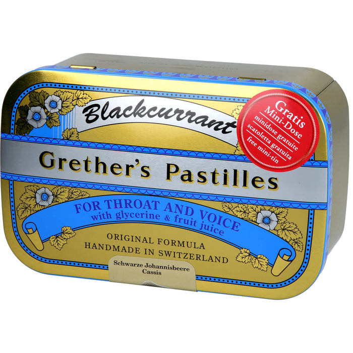 Grethers Blackcurrant Gold zuckerhaltige Pastillen, 440 g Pastillen