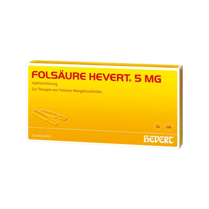 Folsäure Hevert 5 mg Ampullen, 10 St. Ampullen