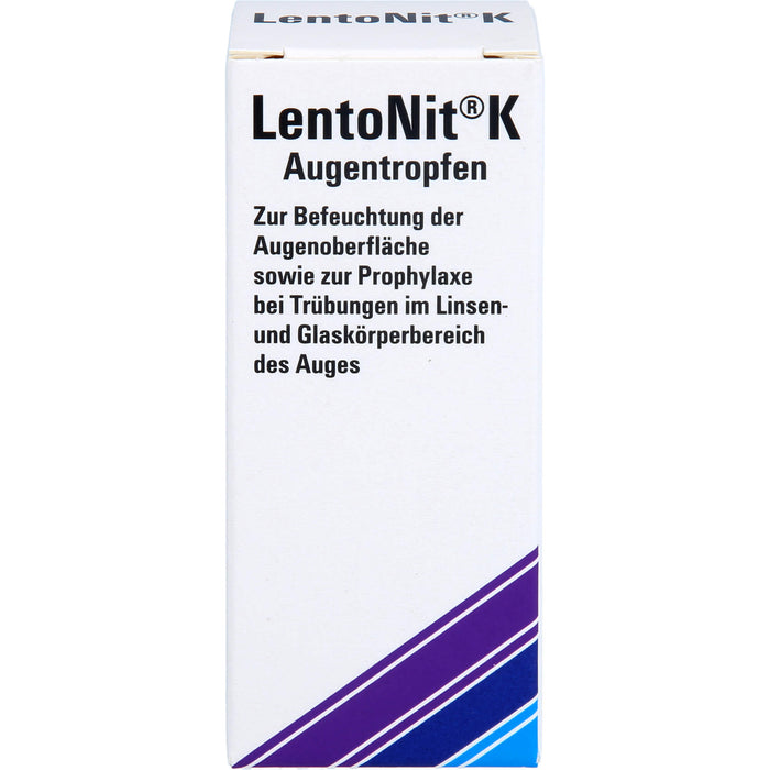 Lento Nit K Augentropfen zur Befeuchtung der Augenoberfläche sowie zur Prophylaxe bei Trübungen im Linsen- und Glaskörperbereich des Auges, 10 ml Lösung