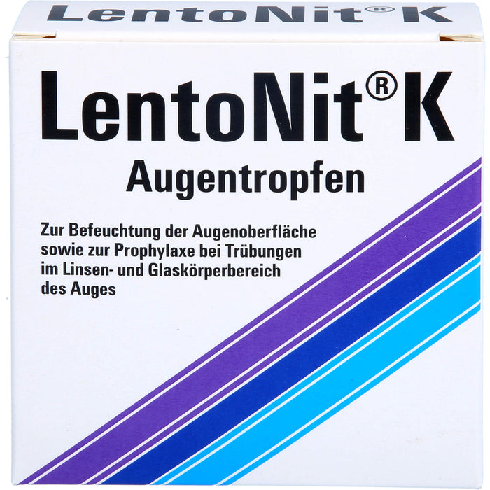 Lento Nit K Augentropfen 3er Packung zur Befeuchtung der Augenoberfläche sowie zur Prophylaxe bei Trübungen im Linsen- und Glaskörperbereich des Auges, 30 ml Lösung