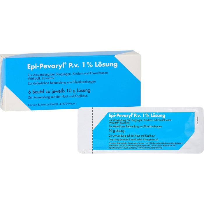 Epi-Pevaryl P.v. 1 % Lösung bei Pilzerkrankungen der Haut, 6 St. Beutel