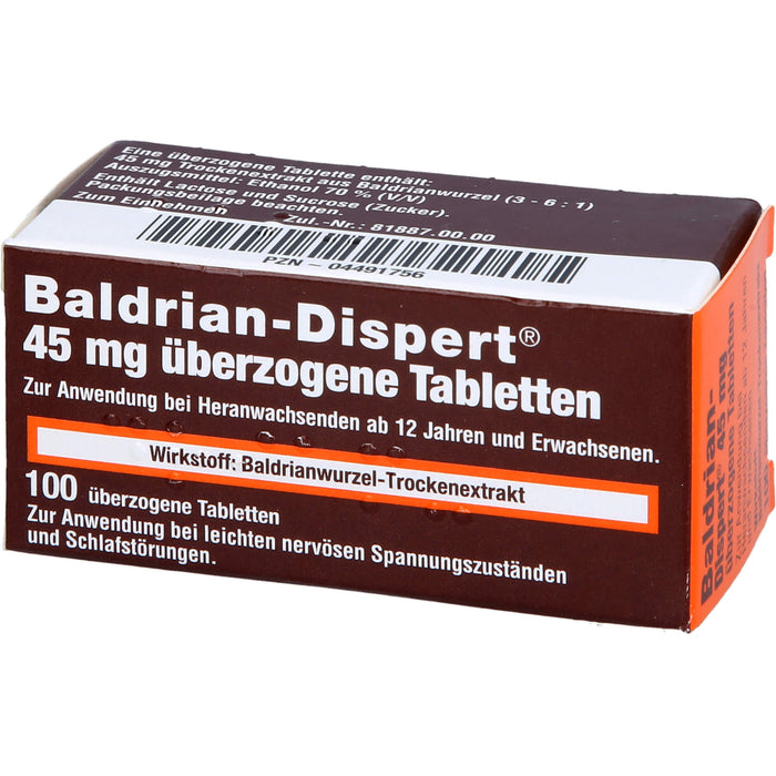 Baldrian-Dispert 45 mg überzogene Tabletten, 100 St. Tabletten