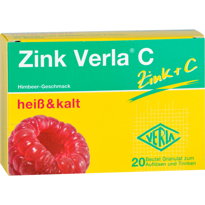 Zink Verla C Himbeer-Geschmack heiß & kalt Granulat, 20 St. Beutel