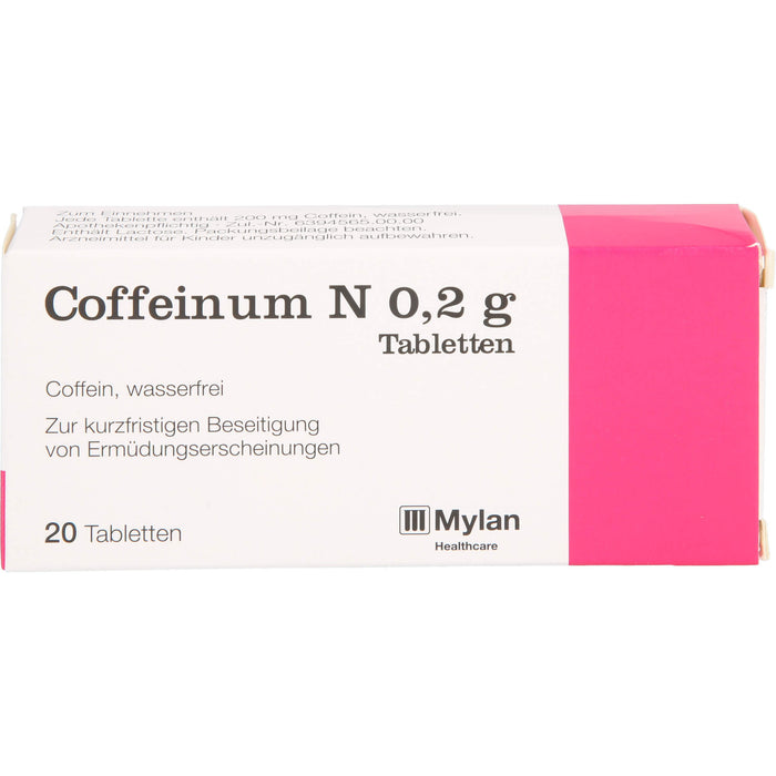 Coffeinum N 0.2 g Tabletten bei Ermüdungserscheinungen, 20 St. Tabletten