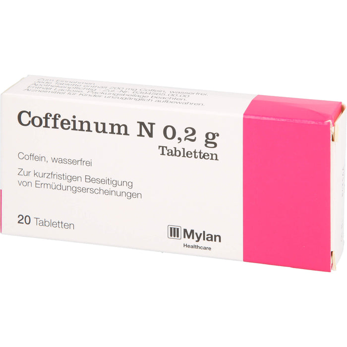 Coffeinum N 0.2 g Tabletten bei Ermüdungserscheinungen, 20 St. Tabletten