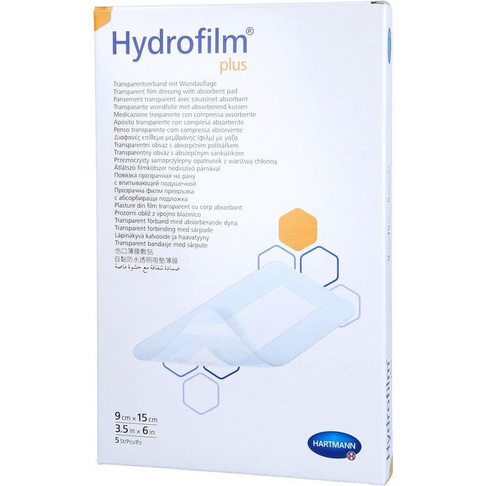 HARTMANN Hydrofilm Plus Transparentverband mit Wundauflage 9 x 15 cm, 5 St. Wundauflagen