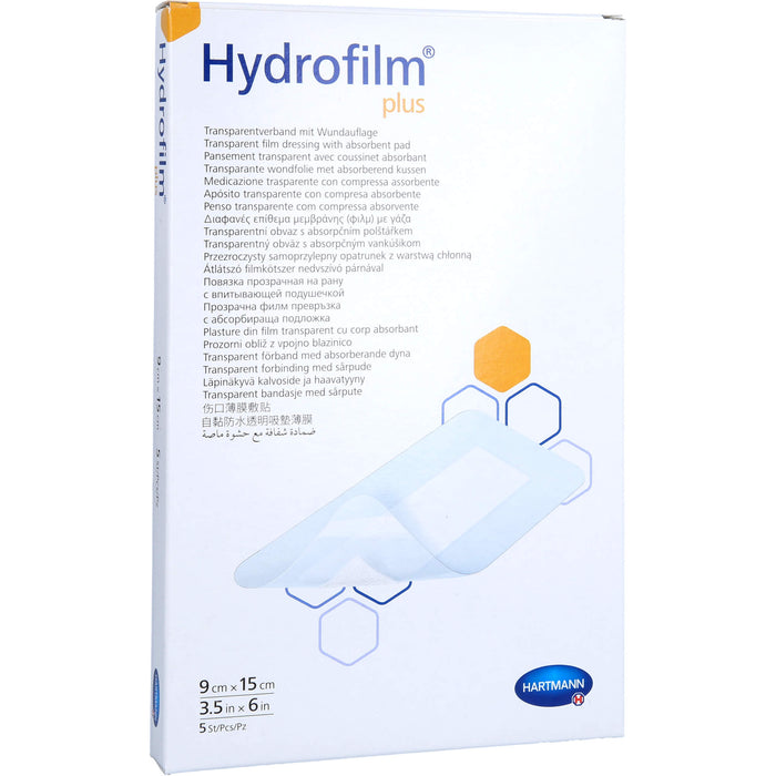 HARTMANN Hydrofilm Plus Transparentverband mit Wundauflage 9 x 15 cm, 5 St. Wundauflagen