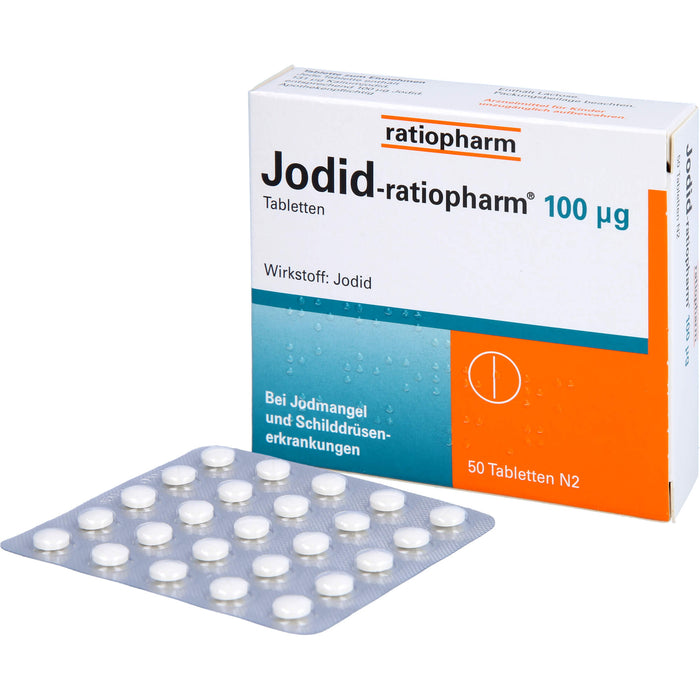 Jodid-ratiopharm 100 µg Tabletten bei Jodmangel, 50 St. Tabletten