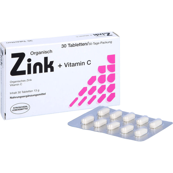 STROSCHEIN Zink organisch + Vitamin C Tabletten, 30 St. Tabletten
