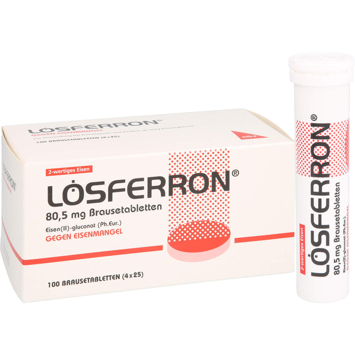 LÖSFERRON Brausetabletten gegen Eisenmangel, 100 St. Tabletten