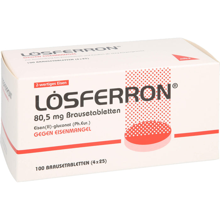 LÖSFERRON Brausetabletten gegen Eisenmangel, 100 St. Tabletten