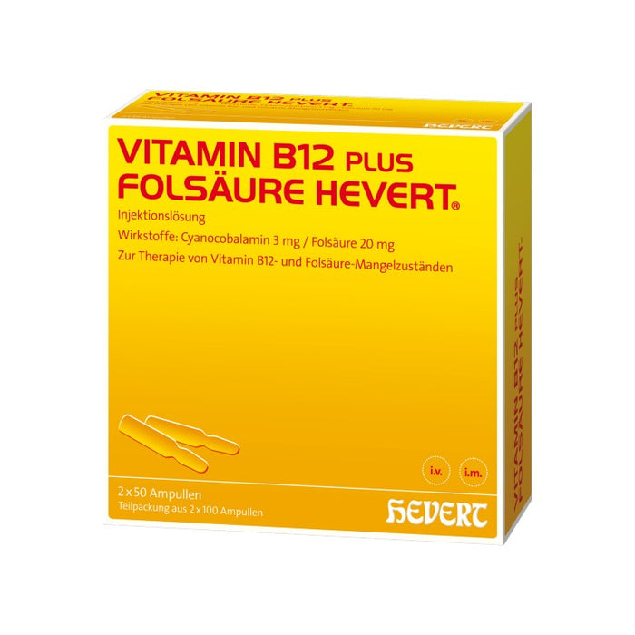 Vitamin B12 plus Folsäure Hevert Ampullen, 200 St. Ampullen
