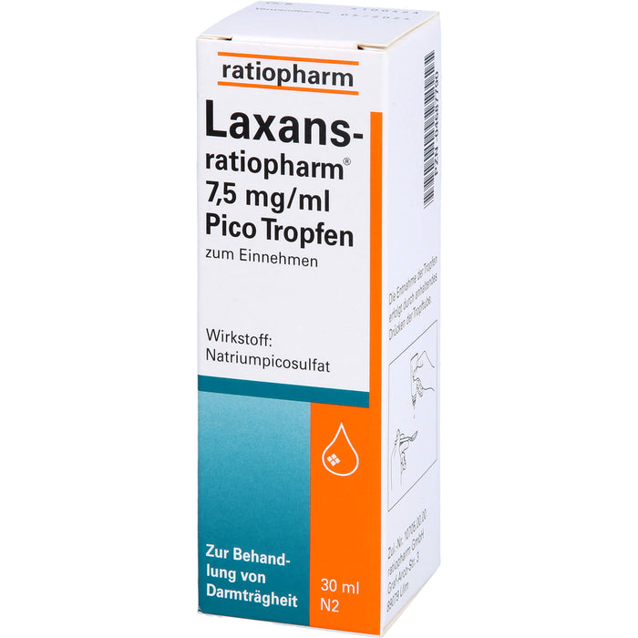Laxans-ratiopharm 7,5 mg/ml Pico Tropfen zum Einnehmen, 30 ml Lösung