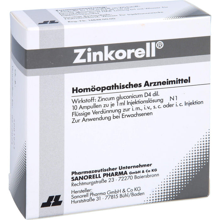 Zinkorell, Injektionslösung, 10X1 ml AMP