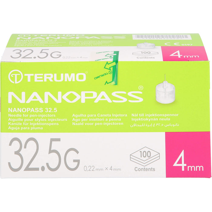 TERUMO NANOPASS 32,5 Pen Kanüle 0,22x4mm, 100 St KAN