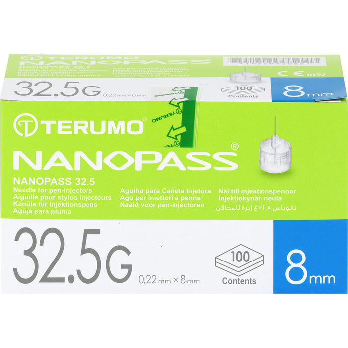TERUMO NANOPASS 32,5 Pen Kanüle 0,22x8mm, 100 St KAN