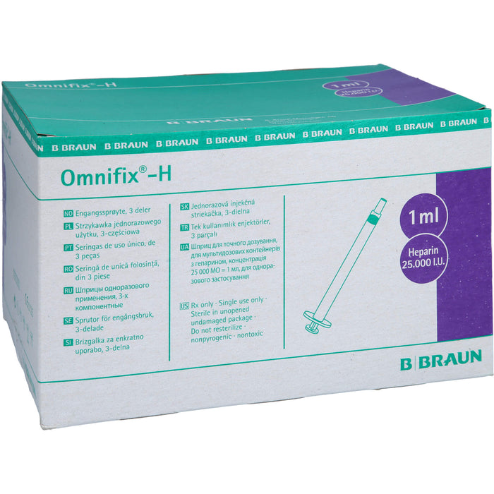 OMNIFIX Heparin 25,000 I.E.Latexfrei, 100X1 ml SRI