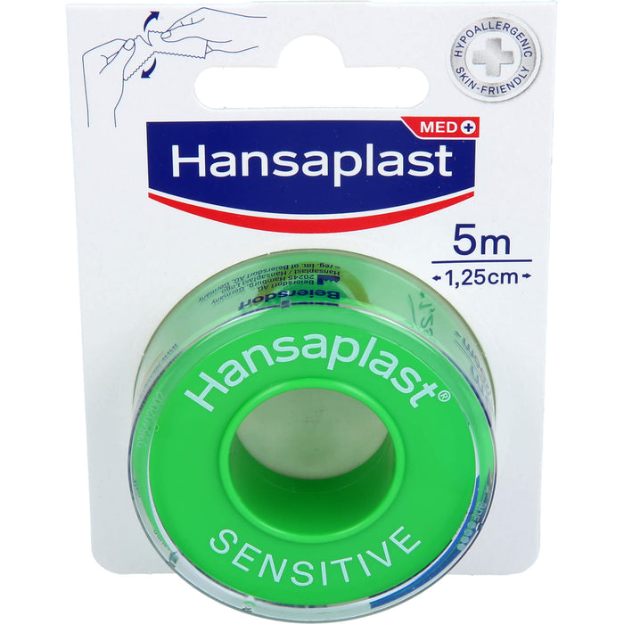 Hansaplast Sensitive Fixierpflaster 5 m x 1,25 cm, 1 St. Pflaster