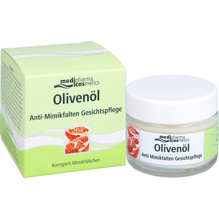 medipharma cosmetics Olivenöl Anti-Mimikfalten Gesichtspflege, 50 ml Creme
