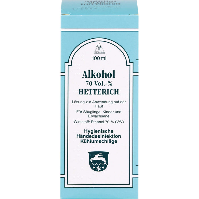 HETTERICH Alkohol 70 Vol.-% Lösung zur hygienischen Händedesinfektion, 100 ml Lösung