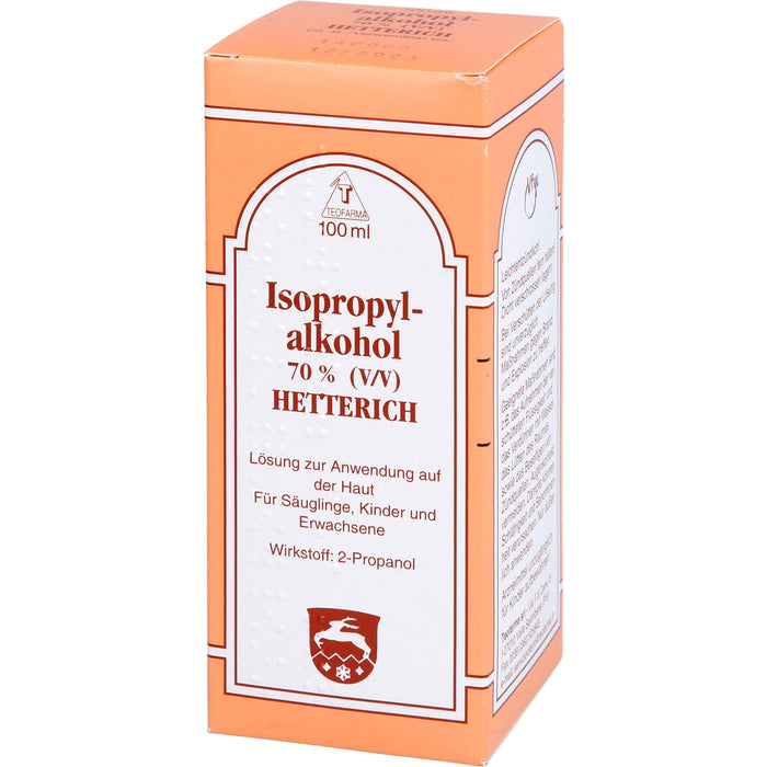 Isopropylalkohol 70 % Hetterich Desinfektionslösung, 100 ml Lösung